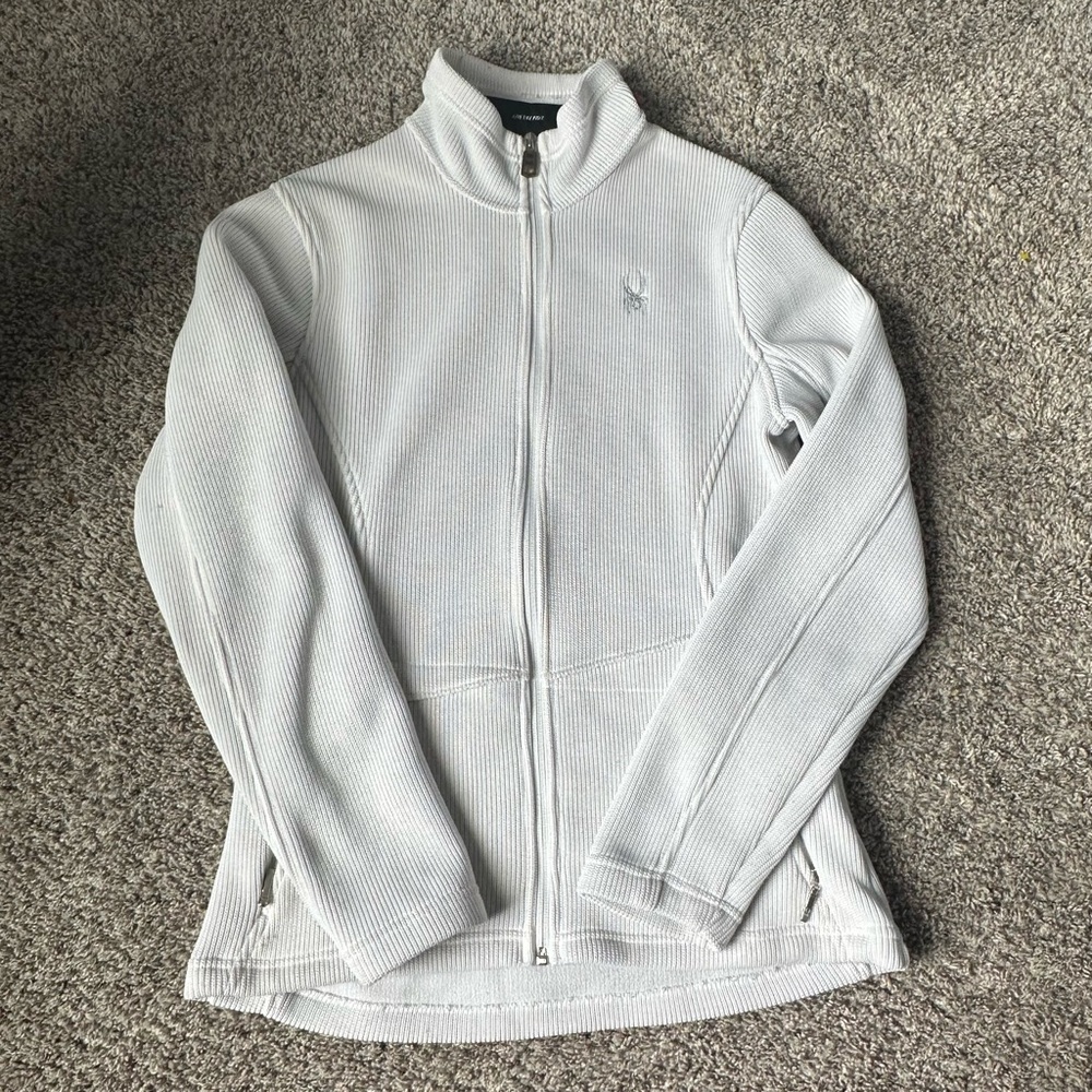 Spyder white zip-up jacket